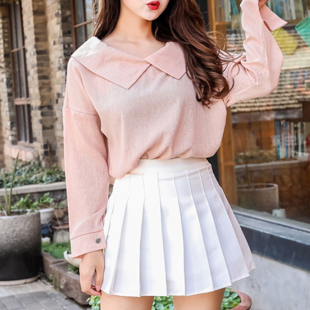 White Mini Pleated Skirt